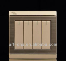 10A 4 gang matal face electrical modern light switch factory supply