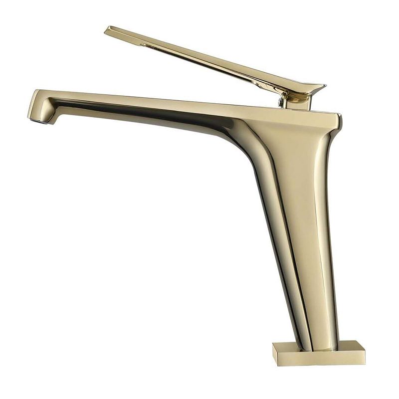 Senior brushed gold hot and cold brass faucet
