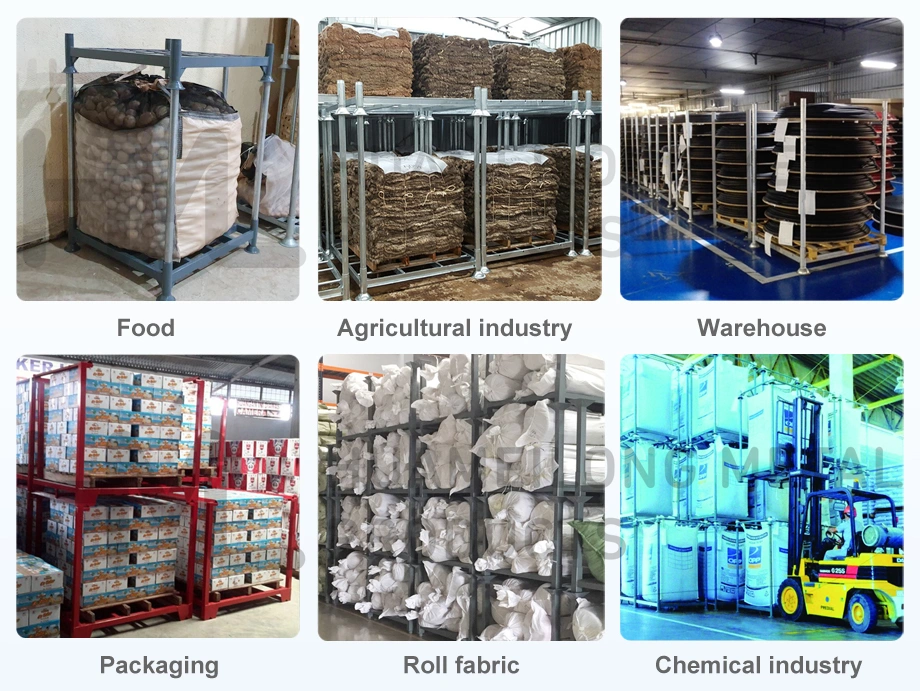 Space Saving Transport Steel Support Bar Metal Stackable Pallet Rack