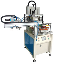 Rotary table screen printing machine with downloading device