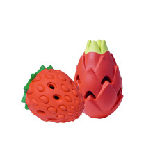 Dragon Strawberry Fruit Food Leaky Rubber Chew Toy