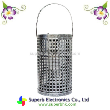 Solar Round Hanging Metal Lantern Light for Garden