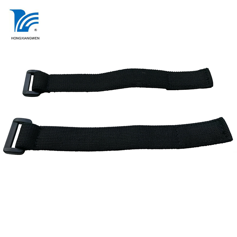 Black Elastic Loop Hook Fastener Strap