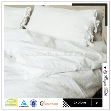 bulk linen fabric price white color bedding set