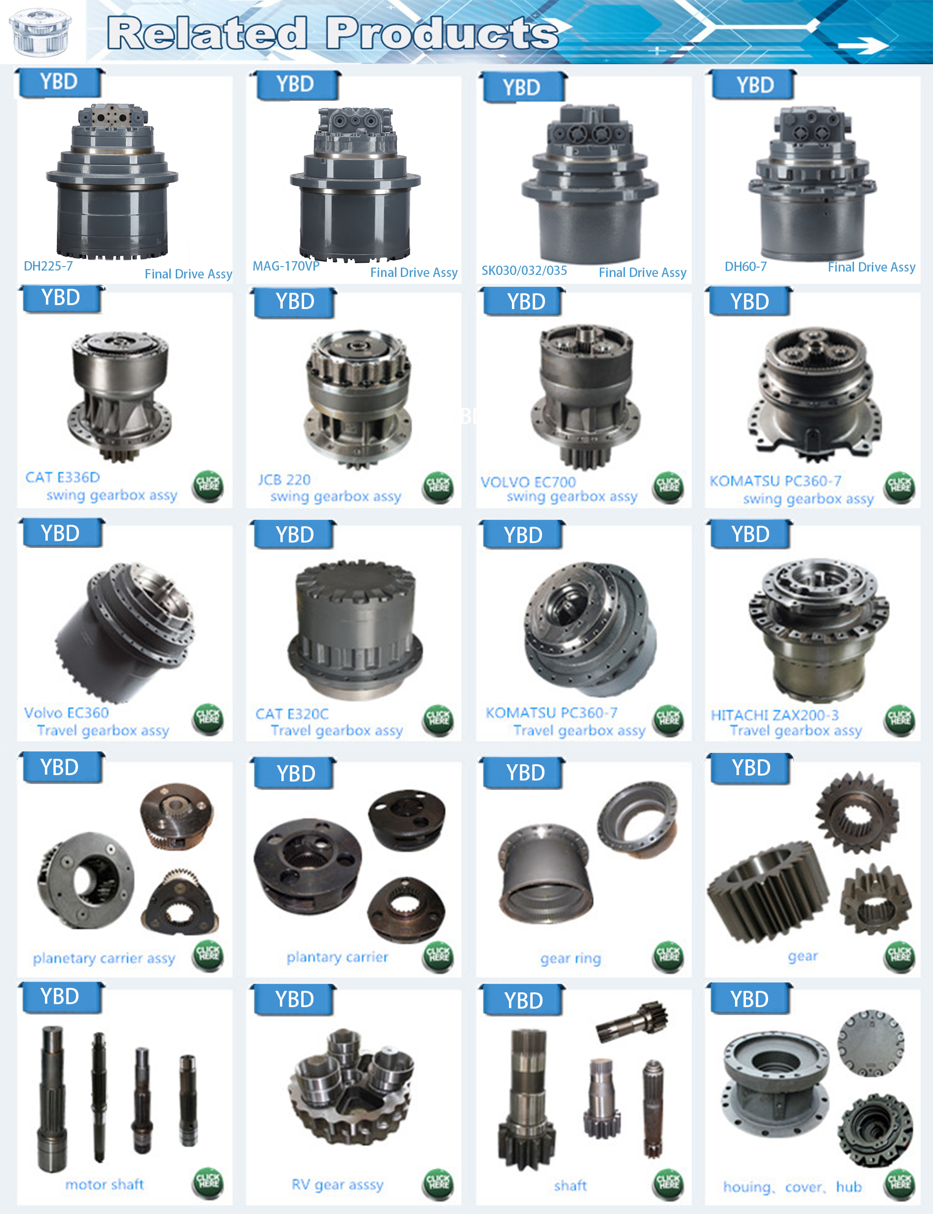 SA7118-30300 VOL460 Construction Machinery Parts Swing Main Shaft