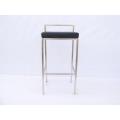 leather bar chair in stainless steel