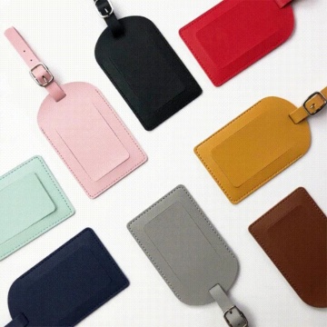 Multi-Color Leather PU Luggage Tag with Airplane Boarding Pass Design