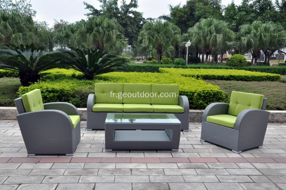 4pcs sofa de loisirs en plein air de jardin de meubles de rotin