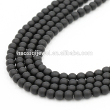 wholesale black matte onyx agate gemstone loose bead for jewelry making