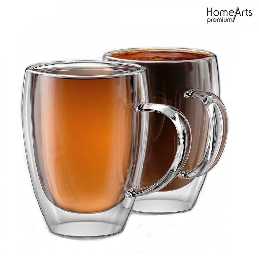 Large SIze Double Wall Glass Insulated Coffee Mug