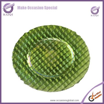 18006 banquet decorative high quality glass apple green charger plates