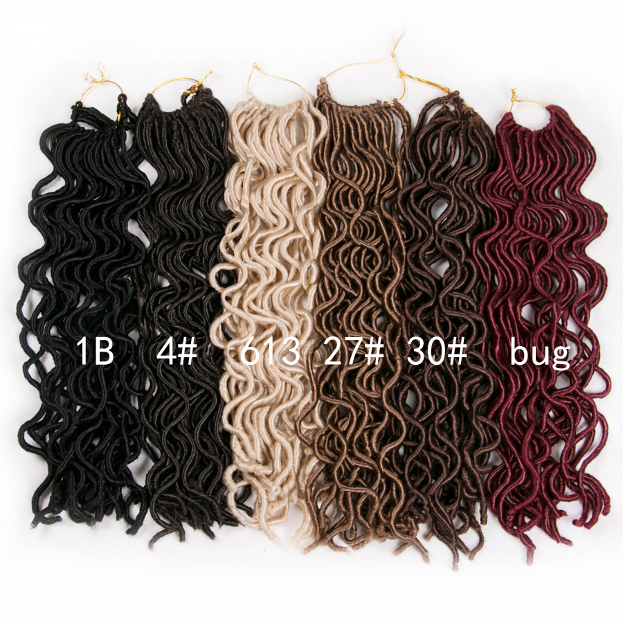 Hot sell 18inch 24 stands wholesale wavy  crochet braids Goddess faux locs braids curly faux locs crochet faux locs