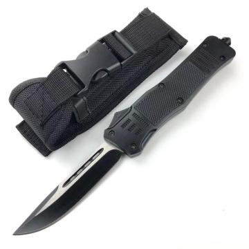 Zinc alloy handle spring switch OTF tactical knife