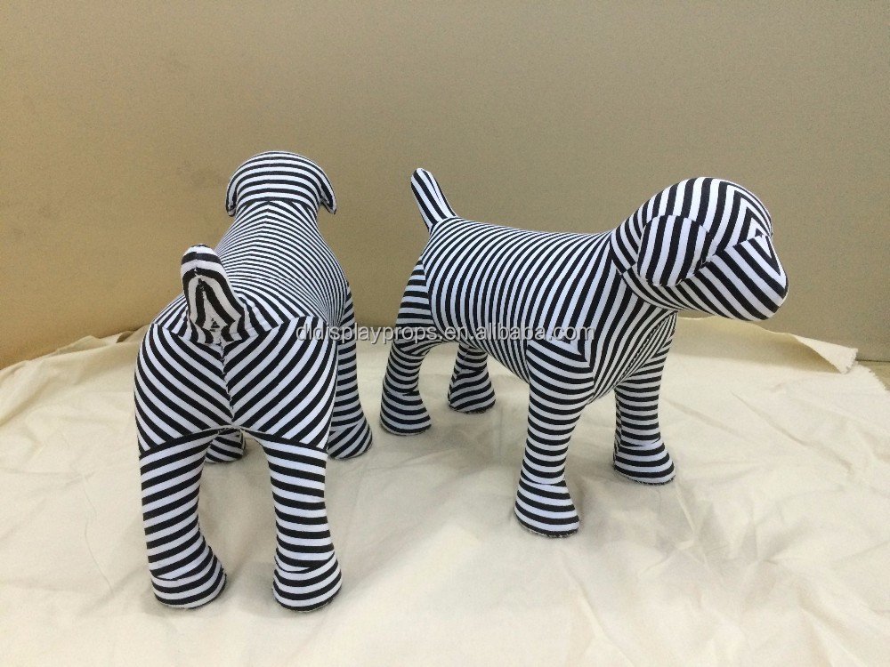 Cute fabric black & white color dog model window display props for Clothing store dog mannequin