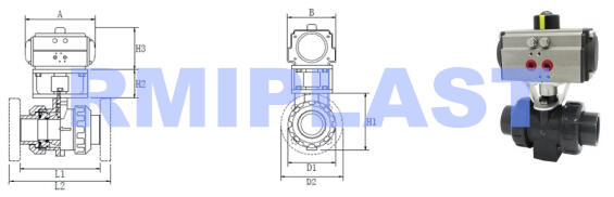 PVC pneumatic ball valve