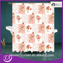 100% Polyester Fabric Elegent Rose Shower Curtain