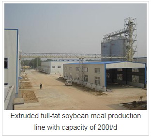 Jalur Pengeluaran Makanan Soybean Penuh Lemak yang Ekstrim Extruded Full-Fat Soybean Meal Production Line