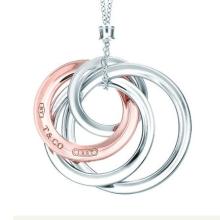 Best friend pendant necklace with gold and silver circles