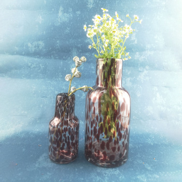 leopard patterns embellishments jardiniere glass vase