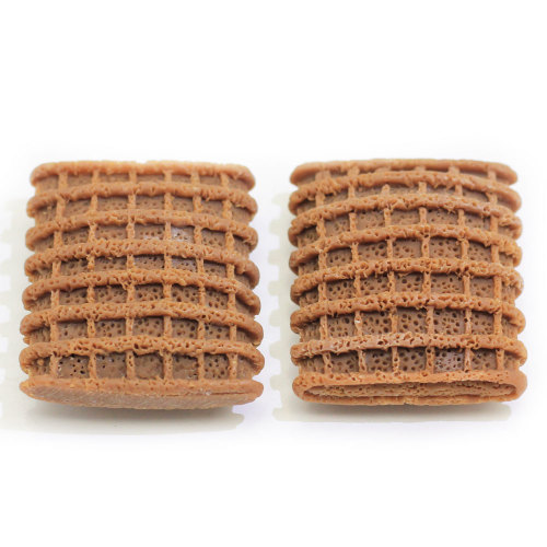 3D Kleurrijke Biscuit Cookie Kralen Vierkante Vorm Leuke Kunstmatige Voedsel Kralen Hars Cabochons voor Decoratie
