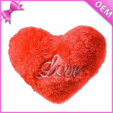 Love Letter Embroidery in the Middle Fluffy Stuffed Heart Toy, Soft Plush Hear Toy, Red Heart Stuffed Plush Toys