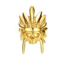 Cool Mister Indian Chief Gold Ring For Men