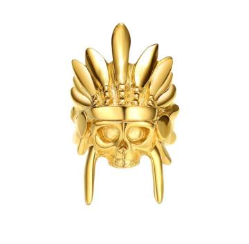 Cool Mister Indian Chief Gold Ring For Men