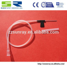 Disposable intravenous needle with single wing