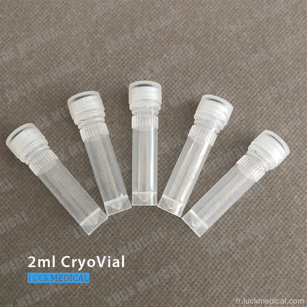 PC Plastic Cryovials 2 ml Lab Utiliser CE