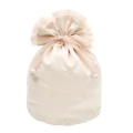 beige satin bag with lining organza ribbon