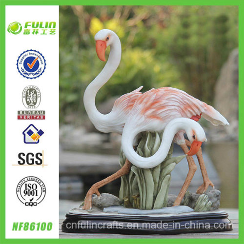 Polyresin canlı Çift Kişilik Flamingo dekor (NF86100)