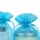 blue gift packing drawtring organza pouch