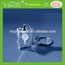 Wholesale 3D Laser Engraved Custom Crystal LED Keyring for promotional gift