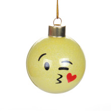 Emoji Glass Christmas Ball Ornament