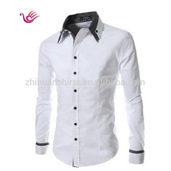 Contrast Collar Men's Dress Shirts