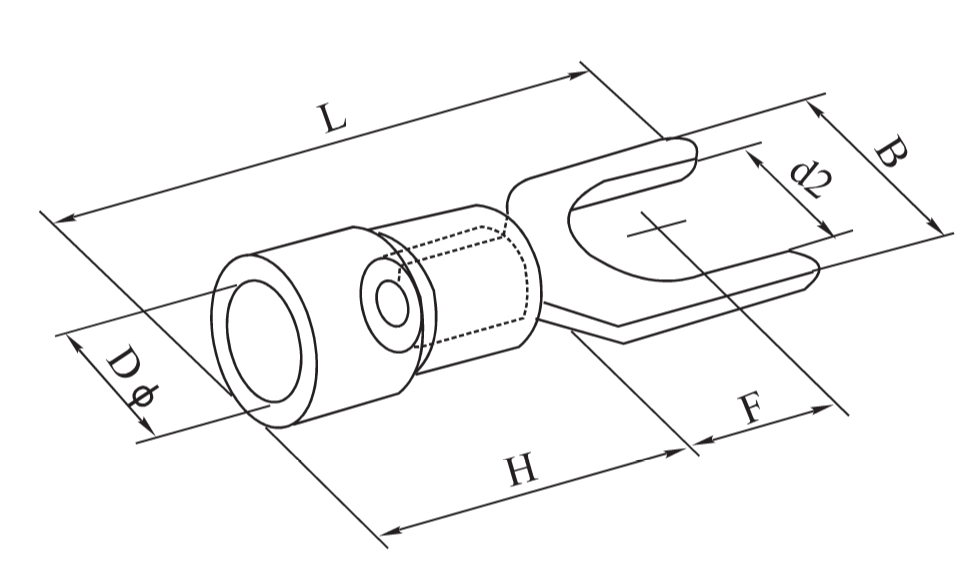 Spade terminal fork SV block plastic solder sleeve insulated cold end terminal crimp wire connectors