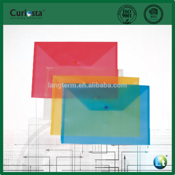 Colorful PP File Bag With Plastic Colored Button