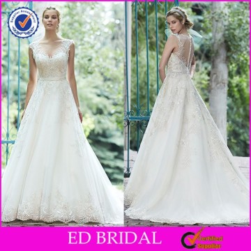 2015 New Arrival A-line Vintage Lace Wedding Dresses Country Style