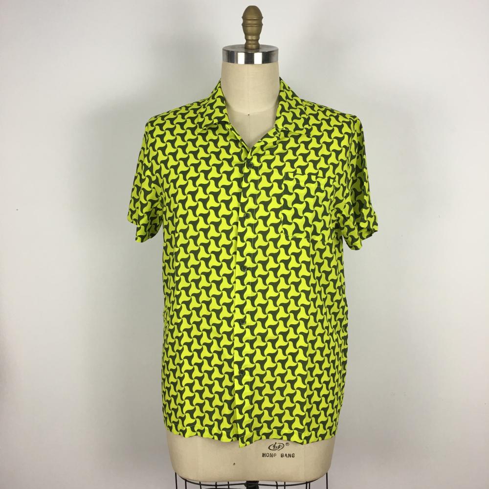 Casual Loose Fit triangle pattern yellow Shirt