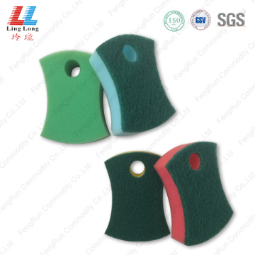 Colored scouring sponge kitchen cleaning