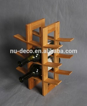 Wholesale space saving wine rack bamboo wine holder