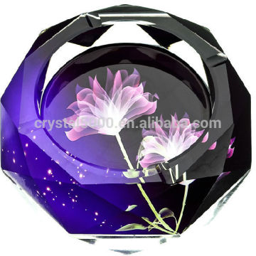 High quality color painted crystal ashtray