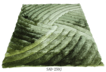 Silk shaggy with 3D design carpet