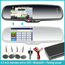 4.3 inch display screen OEM bracket GPS navigator rearview mirror with bluetooth calling