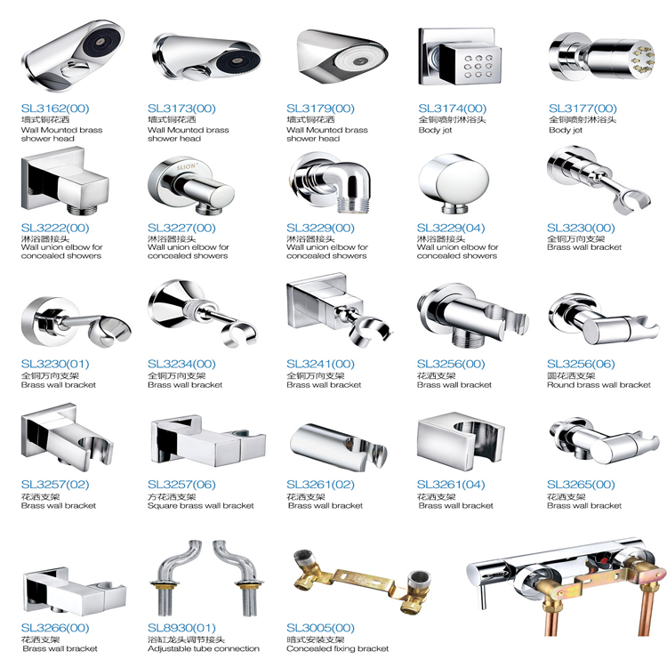 Different style different choice Square Wall union brass Elbow for concealed showers