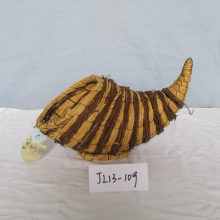 Vintage Wicker Cornucopia Woven Basket
