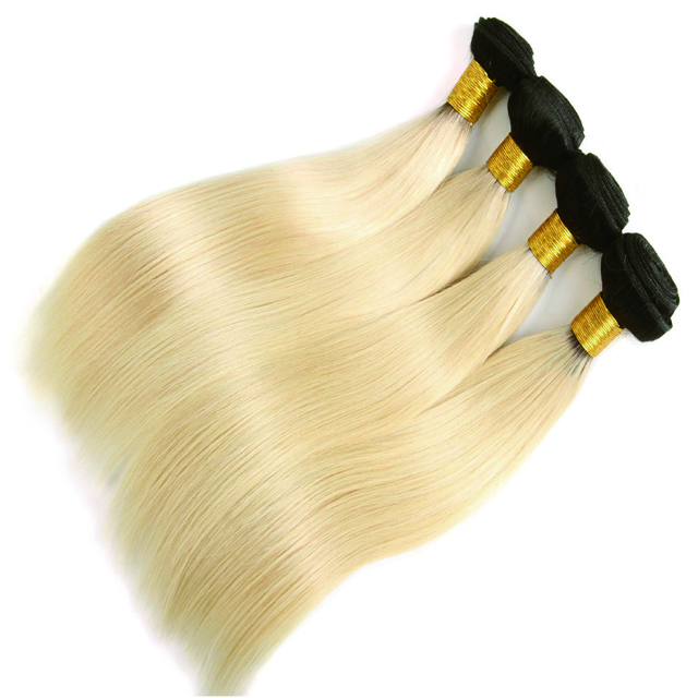 New fashion wholesale two tone human hair 1B 613 blonde color human hair bundles