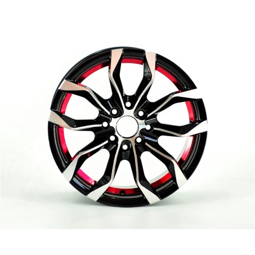 7003 Multi Size Black Machine Face With Red Undercut Aftermarket Casting Alloy Car Rim