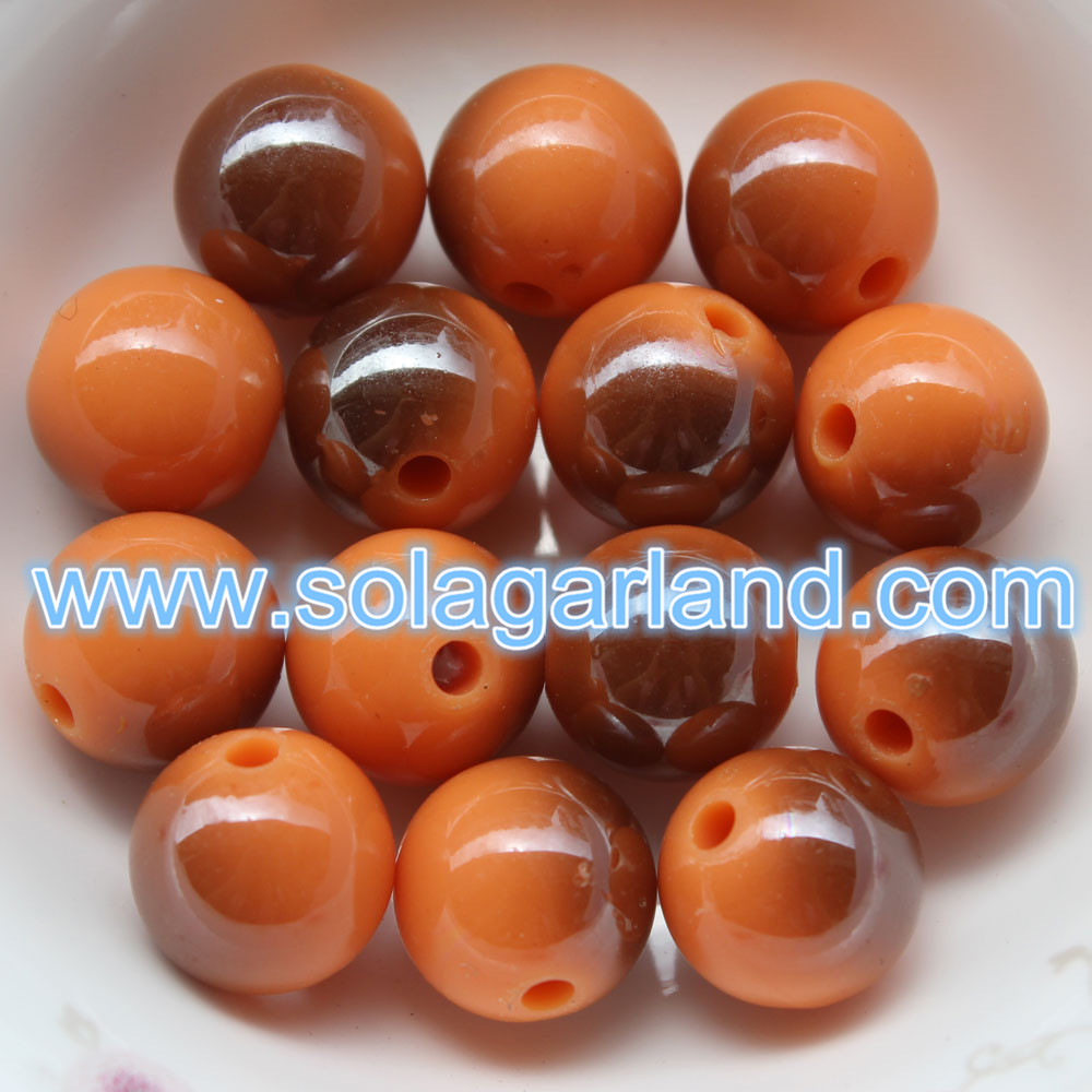 Acrylic Round Two-Tone Beads