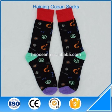 Special punctuation flower jacquard men socks